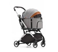 Pet Carriage Stroller for Cats Dogs, Separable Dog Pram Stroller 4 Wheel Pet Strollers for Small Medium Dogs, Buggy Pushchairs Lightweight Folding Travel Cart Stroller(Grey a)