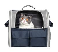 Pet Carrie Large Portable Backpack for Cat Puppy Dog up to 10kg - Capsule Breathable Travel Rucksack with Ventilated Mesh 3 Side Entry Top-Opening Foldable, Airline Approved for Outdoor Daily Use