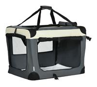 Pet Carrier 70cm Grey Foldable Fabric Mesh Bag with Cushion 50x70x51cm for Cats