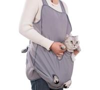 Pet Carrier Apron - Adjustable Cat Sling Carrier, Soft and Comfortable Chest Strap | Pet Carry Bag, Pet Sleeping Bag with Pocket for Small to Medium Animals, Convenient Hands Free Carry