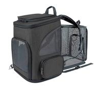 Pet Carrier Backpack Expandable Dog Cat Carrier Breathable Foldable Pet Travel Backpack for Small Medium Sized Pets Up to 18 Lbs for Travel Camping Hiking (Black)