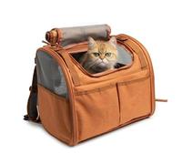 Pet Carrier Backpack, Expandable Oxford Cloth Carrier with Ventilation Mesh Windows, Lightweight and Hands-Free for Outdoor Use, Supports Up To 6kg/13lbs-Yellow||37 * 25 * 32cm