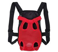 Pet Carrier Backpack, Five Holes Pet Front Cat Dog Carrier Backpack Travel Bag Front Chest Tote Carrier Net Bag for Small Medium Dogs (M)