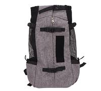 Pet Carrier Backpack for Cats and Small Dogs, Nylon Breathable Mesh Portable Travel Carrier with Reflective Strips, Emergency Whistle & Safety Buckle for Outdoor Cycling Hiking (Gray)