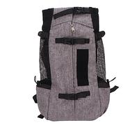 Pet Carrier Backpack for Cats and Small Dogs, Nylon Breathable Mesh Portable Travel Carrier with Reflective Strips, Emergency Whistle & Safety Buckle for Outdoor Cycling Hiking (Gray)