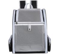 Pet Carrier Backpack for Puppy Dogs Cats Expandable Transparent Mesh Transport Bag Foldable Spacious Portable Top Opening Rucksack Airline(A)