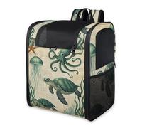 Pet Carrier Backpack for Small Cats & Dogs - Breathable Front-Opening Travel Rucksack, Comfortable and Secure for Daily Use, Trips and Outdoor Walks, Diverse Undersea - Creature