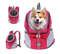 pet Carrier Backpack for Small Dogs and Cats， is a Comfortable and Breathable Backpack with a Breathable Head Design, Perfect for Those who Like to take Their Pets Out for Fun. (Pink, Medium)