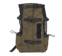 Pet Carrier Backpack, Multipurpose Nylon, Breathable Mesh, Portable Cat Travel Carrier - Reflective Strip Safety, Emergency Whistle, Ideal for Outdoor Cycling (Grass Green)