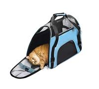 Pet Carrier Bag AVC Portable Soft Fabric Folding Travel bag for Dog, Cat, Puppy Foldable Pet Bag (Light Blue)