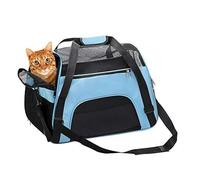 Pet Carrier Bag AVC Portable Soft Fabric Folding Travel bag for Dog, Cat, Puppy Foldable Pet Bag (Light Blue)