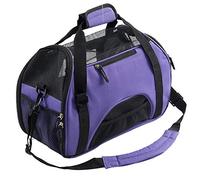 Pet Carrier Bag AVC Portable Soft Fabric Folding Travel bag for Dog, Cat, Puppy Foldable Pet Bag (Purple)