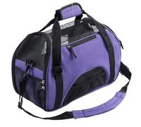 Pet Carrier Bag AVC Portable Soft Fabric Folding Travel bag for Dog, Cat, Puppy Foldable Pet Bag (Purple)