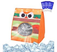 Pet Carrier Bag - Built-in Ice Pack Cat Travel Bag with Ventilated Sides | Foldable Enclosure Cage for Small Pets | Portable Insulated Holder for Outdoor Hiking Camping Bike Travel Car Indoor Use