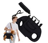 Pet Carrier Bag, Dog Puppy Sling, Cat Shoulder Strap, Breathable Waterproof Pouch, Lightweight Travel Design, Ideal for Camping Walking Hiking Outdoor Adventures, Brown, Black