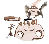 Pet Carrier Bag for Small Dogs | Dog Carrier Bag and Harness for Puppy | Waterproof Cat Bag with Shoulder Strap, Pet Accessory for Hiking Walking Countryside Kitten Puppy