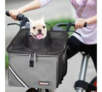 Pet Carrier Bicycle Basket Bag Pet Carrier/Booster Backpack for Dogs and Cats with Big Side Pockets,Comfy & Padded Shoulder Strap,Travel with Your Pet Safety（Titanium）