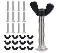 Pet Carrier Fasteners, 12pcs M6 Stainless Steel Replacement Bolts and 12pcs Plastic Butterfly Nuts for Repairing Pet Boxes Pet Carrier Replacement Parts Dog Kennel Hardware