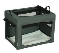 Pet Carrier Foldable Mesh Grey 51x69x51cm Small Dogs Cats Portable Cushion Cozy