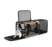 Pet Carrier for Cats, Travel Transport Box (Brown, XXL)