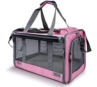 Pet Carrier for Large Cats, Soft-Sided Cat for Medium Big and Puppy up to 20lbs, Washable Dog Privacy Protection for Home Outdoor Travel (Pink)