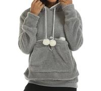 Pet Carrier Hoodies Women Cat Dog Pouch Hoodie Pullover Cute Fleece Sweatshirt Cozy Sweaters Pocket HoodieFor Pet Lover StreetwearTunics Classic Gothic Sweater Warm Hood Lightweight Top