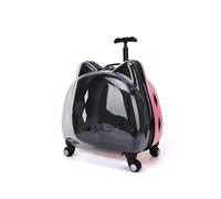 Pet Carrier on Wheels Pet Carrier Backpack with Wheels, Portable Outdoor Pet Trolley Case, Lightweight Pet Carry Bag for Hiking Pet Carrier (Pink A)