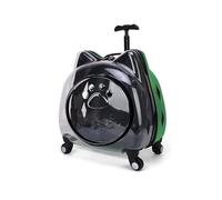 Pet Carrier on Wheels Pet Carrier Backpack with Wheels, Portable Outdoor Pet Trolley Case, Lightweight Pet Carry Bag for Hiking Pet Carrier (Green B)
