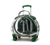 Pet Carrier on Wheels Pet Carriers with Wheels for Longer Travels, Pet Transparent Trolley Case, Hard-Sided Pet Carrier(Red)