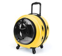 Pet Carrier on Wheels Pet Trolley Case, Portable Cat Outing Travel Bag, Cat Backpack Carrier Pet Carrier (Yellow)