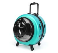 Pet Carrier on Wheels Pet Trolley Case, Portable Cat Outing Travel Bag, Cat Backpack Carrier Pet Carrier (Green)