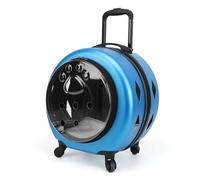 Pet Carrier on Wheels Pet Trolley Case, Portable Cat Outing Travel Bag, Cat Backpack Carrier Pet Carrier (Blue)