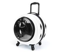 Pet Carrier on Wheels Pet Trolley Case, Portable Cat Outing Travel Bag, Cat Backpack Carrier Pet Carrier (White)