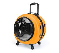 Pet Carrier on Wheels Pet Trolley Case, Portable Cat Outing Travel Bag, Cat Backpack Carrier Pet Carrier (Orange)