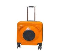 Pet Carrier on Wheels Pet Trolley Case, Portable trolley Case with wheels, Pet Travel Stroller (Orange)