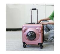 Pet Carrier on Wheels Pet Trolley Case, Portable trolley Case with wheels, Pet Travel Stroller (Pink)