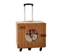 Pet Carrier on Wheels Portable outing pet trolley case, Pet Travel Carrier for Small & Medium Dogs/Cats Pet Carrier (B)