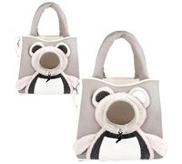 Pet Carrier Shoulder Bag, Cute Bear Pet Carrier Bag with Head-Out Design, Portable Pet Carriers Oxford Cloth Bag for Small Dogs and Cats (gray,2pc)