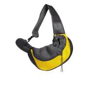 Pet Carrier Sling, Pet Sling Carrier for Puppy Dog, Hands-Free Cat Carry Bag, with Breathable Net, Shoulder Tote Bag for Small Animals, Cat, Doggy, Outdoor Travel, Walking Carrying (Yellow,L)