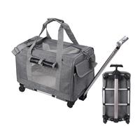 Pet Carrier Travel Bag - Small Dog and Cat Carrier with Secure Zippers | Airline Compliant Rolling Bag, Soft Comfortable Interior, Breathable Mesh Panels, Convenient Travel Solution for Pets and Owner