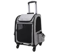 Pet Carrier with Wheels Airline Approved, Expandable Rolling Cat Dog Backpack, Pet Carrier with Wheels & Telescopic Handle for Outdoor Travel, Dog Carriers