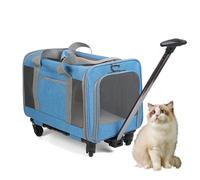 Pet Carrier with Wheels and Telescopic Handle, Travel Backpack for Small Dogs and Cats, Premium Removable Base, Ideal for Pet Travel and Outdoor Adventures