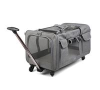 Pet Carrier with Wheels for Two Cats - Foldable & Portable Design for Hiking, Camping, Vet Visits - Ideal for Easy Travel and Storage