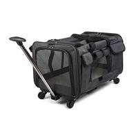 Pet Carrier with Wheels for Two Cats - Foldable & Portable Design for Hiking, Camping, Vet Visits - Ideal for Easy Travel and Storage