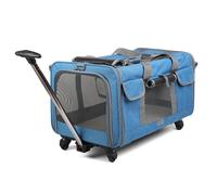 Pet Carrier with Wheels for Two Cats - Foldable & Portable Design for Hiking, Camping, Vet Visits - Ideal for Easy Travel and Storage