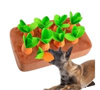 Pet Carrot Puzzle - Vegetable Sniff Toy, Plush Molar Mat | Durablle Crinkle Root Setup Structure, Enrichment Play Tool with Bite Resistant Fabric for Dogs Small Animals Scent Searching Exercise