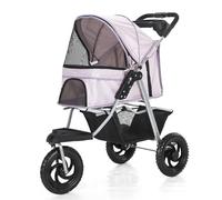 Pet Cart 3-in-1 Multi-Function Dog and Cat Sports Car 3 Wheels Traveling Cat and Dog Cart with Cup Holder for Small Dogs and Cats Holds Pets Up to 15 Kg / 33 Lbs (Color : Pink)