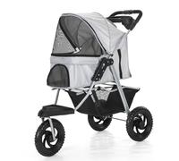 Pet Cart 3-in-1 Multi-Function Dog and Cat Sports Car 3 Wheels Traveling Cat and Dog Cart with Cup Holder for Small Dogs and Cats Holds Pets Up to 15 Kg / 33 Lbs (Color : Graey)