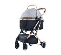 Pet cart Can Be Separated Folded Transport Cats Dogs Travel Convenient Large Space Pet Stroller Dog Trolley Cat (Color : Black)