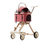 Pet cart - Comfortable and Durable, it is the Ideal Choice for Travel. -Pet Travel Essential(British Red)